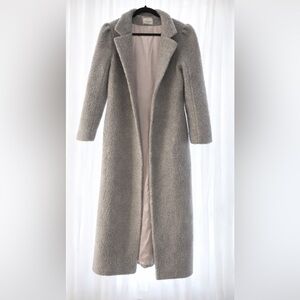 Dudley Stephens Teddy Bouclé Long Coat XXL Gray | Max Mara Style